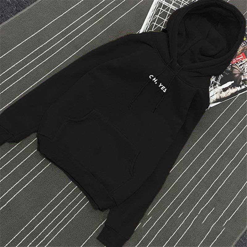 Oh Yes Fleece Hoodies - Black / XXL - Women’s Clothing & Accessories - Shirts & Tops - 17 - 2024