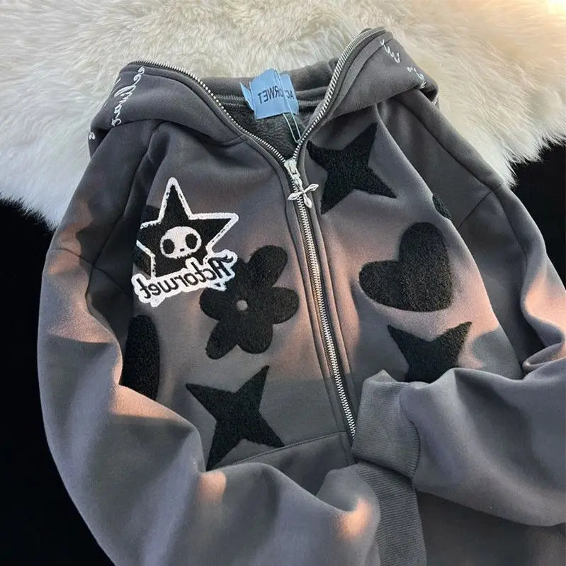 Oversized Kawaii Stars Hoodie - Hoodies & Sweatshirts - Shirts & Tops - 3 - 2024