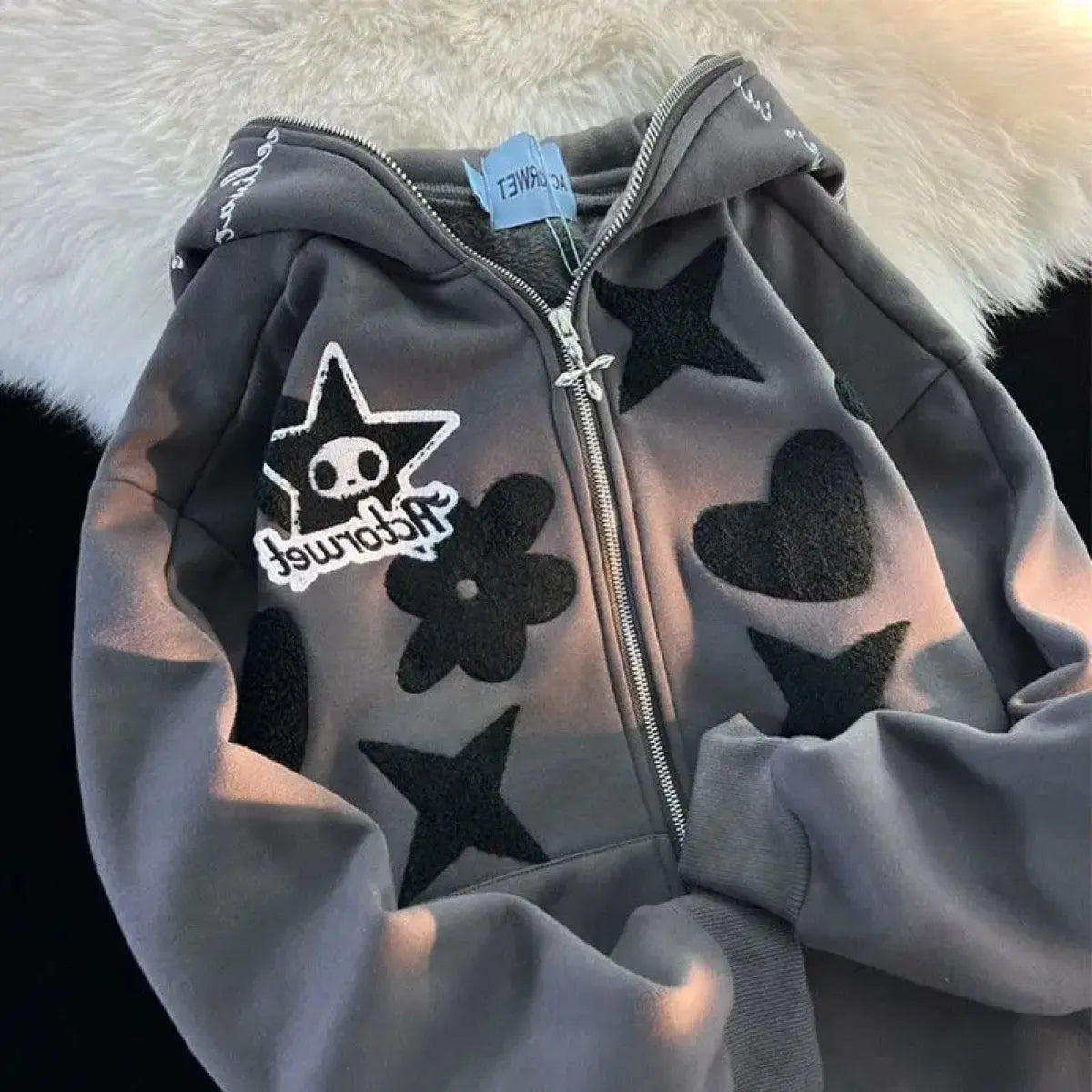 Oversized Kawaii Stars Hoodie - Hoodies & Sweatshirts - 3