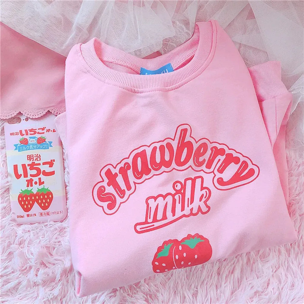 Harajuku Kawaii Strawberry Sweatshirt - T-Shirts - 2