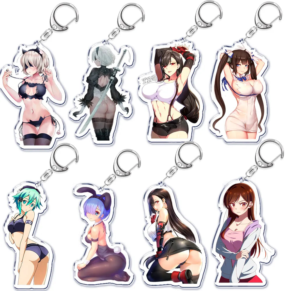 Kawaii Waifu Hentai Girls Acrylic Keychain - Anime - Keychains - 1 - 2024