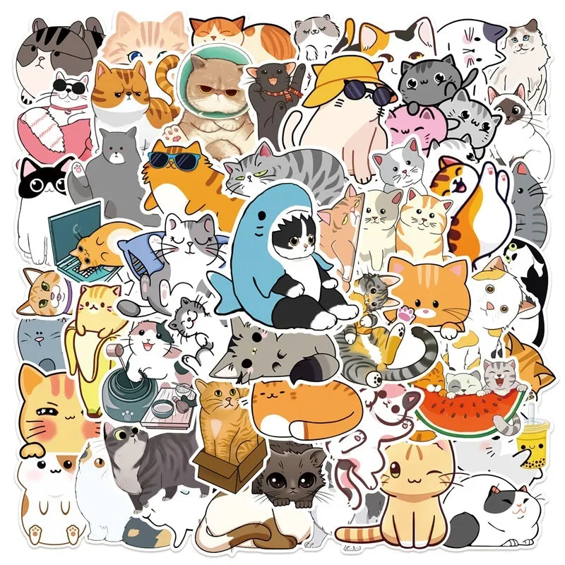 Kawaii Winter Cat Stickers - Aesthetic Kids’ Scrapbook Decor - 50PCS 2 - All Products - Decorative Stickers - 11 - 2024