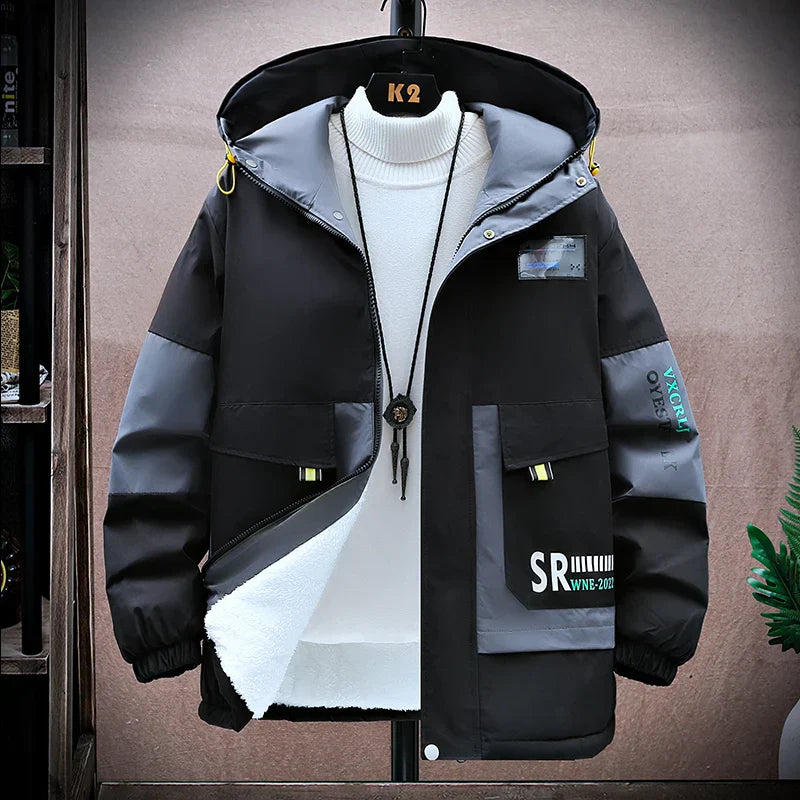 Men’s Color-Block Hooded Jacket - Black / M - Jackets & Coats - Hoodies - 3 - 2024