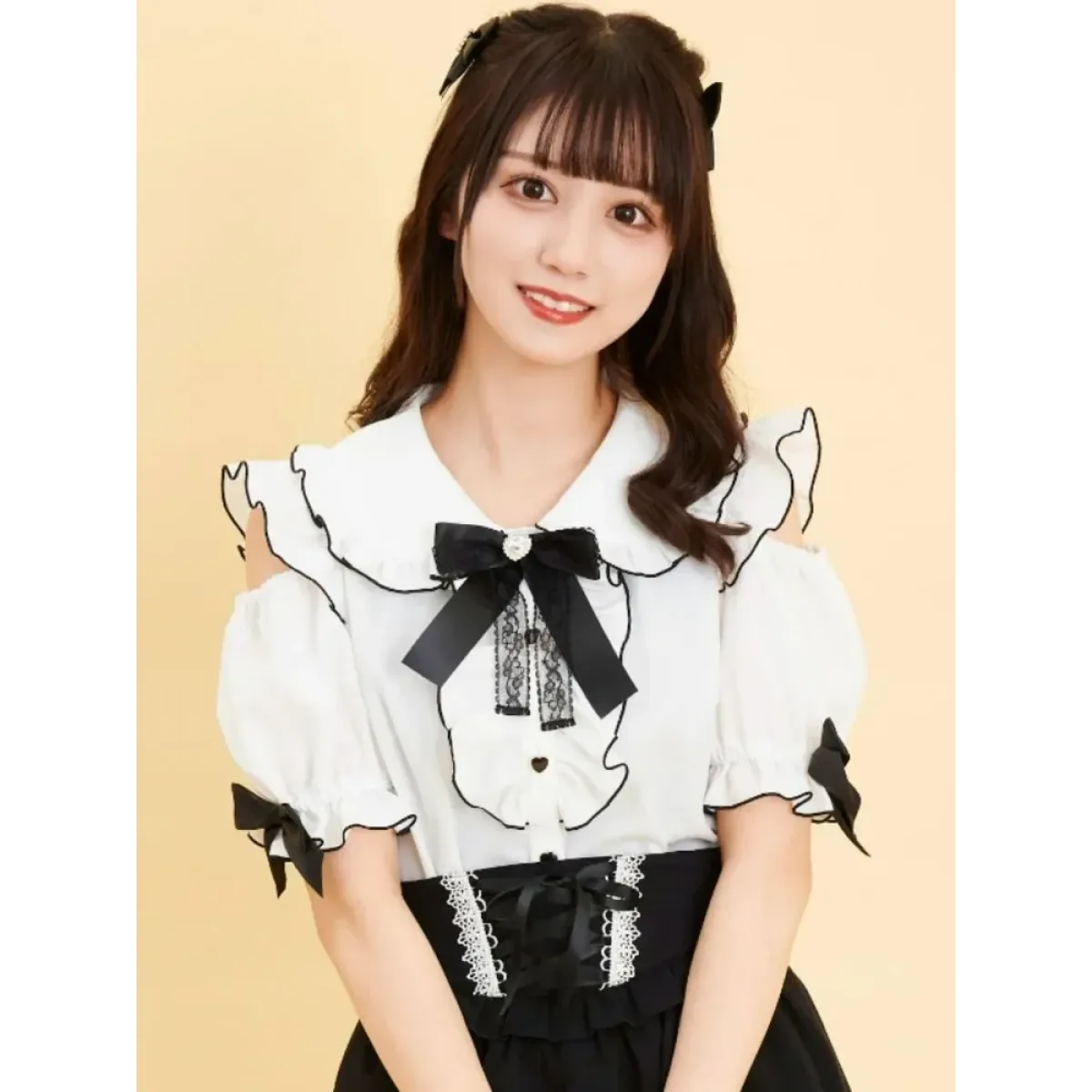 Sweet Lolita Ruffled Blouse - Bow Top Kawaii Y2K Aesthetic - Blouses & Shirts - Short - Shirt - Blouses - 6