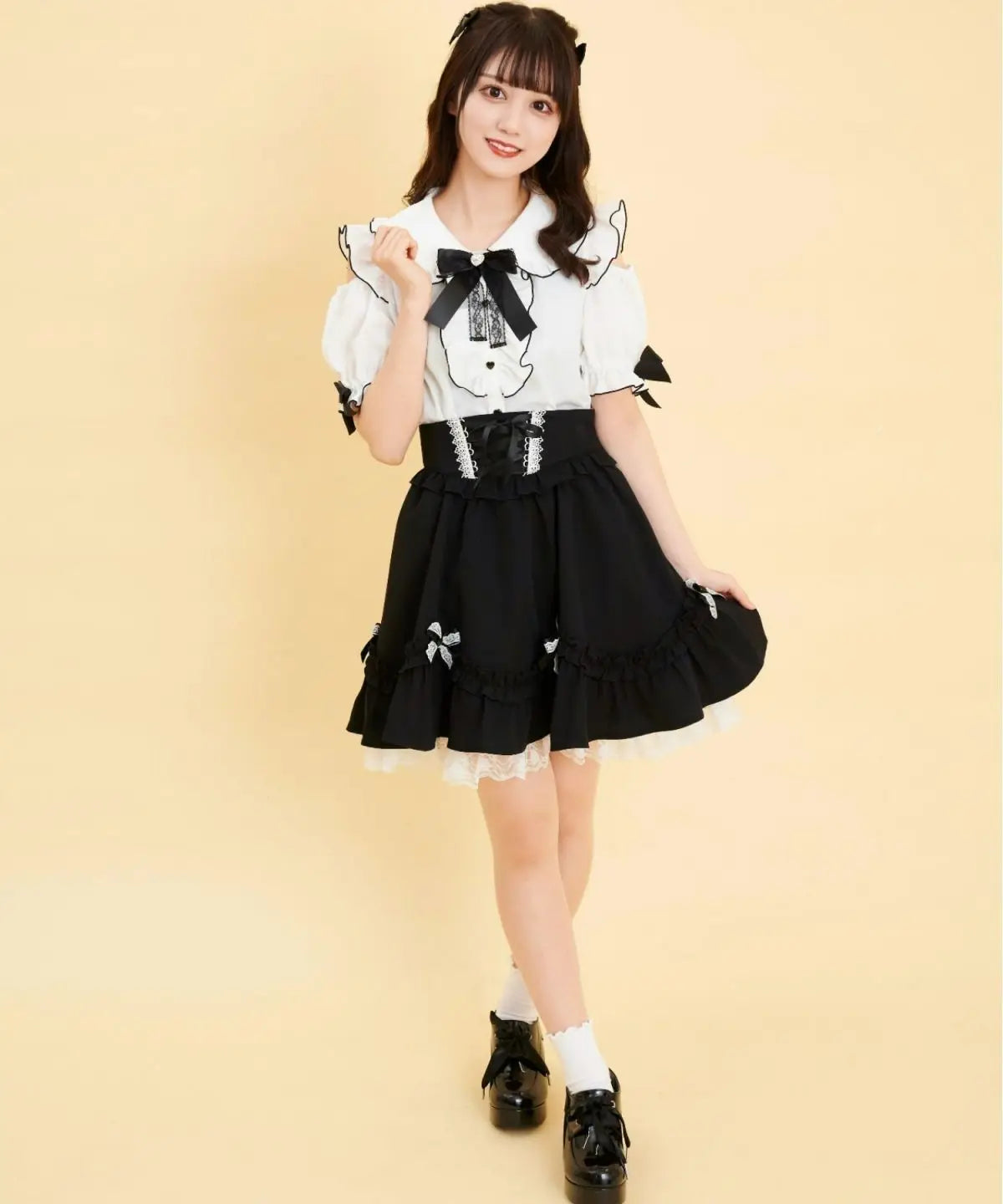 Sweet Lolita Ruffled Blouse - Bow Top Kawaii Y2K Aesthetic - Blouses & Shirts - Blouses - 2024 - 9 - Worldwide Shipping