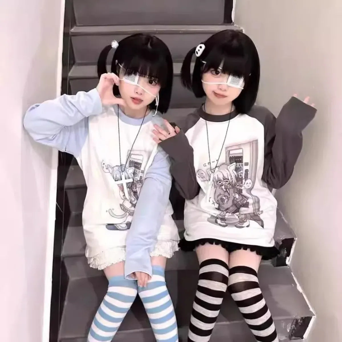 Kawaii Y2K Harajuku Top – Detachable Sleeve Anime Tee - T-Shirts - Long - Crew - Women’s Hoodies - 5