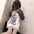 Kawaii Y2K Harajuku Top – Detachable Sleeve Anime Tee - T-Shirts - Long - Crew - Women’s Hoodies - 7