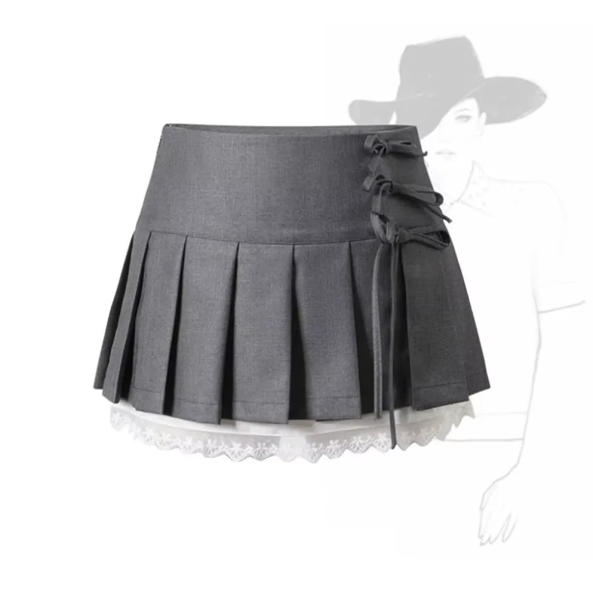 Pleated Lace Trim Mini Skirt – Kawaii Y2K Sweet Harajuku - Bottoms - Skirts - 8