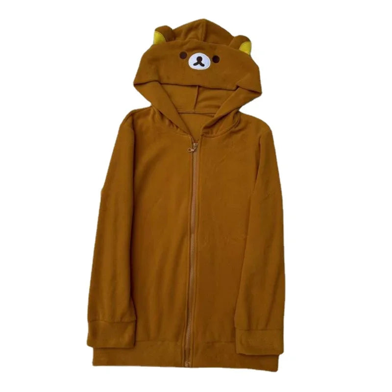 Kawaii Zip-Up Hoodie - Oversized Cute Bear Sweatshirt for Women - T-Shirts - Shirts & Tops - 6 - 2024