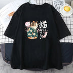 Ukiyo-e Kimono Cat Sakura Graphic Tee - T-Shirts - T-Shirts - 3