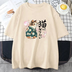 Ukiyo-e Kimono Cat Sakura Graphic Tee - T-Shirts - T-Shirts - 6