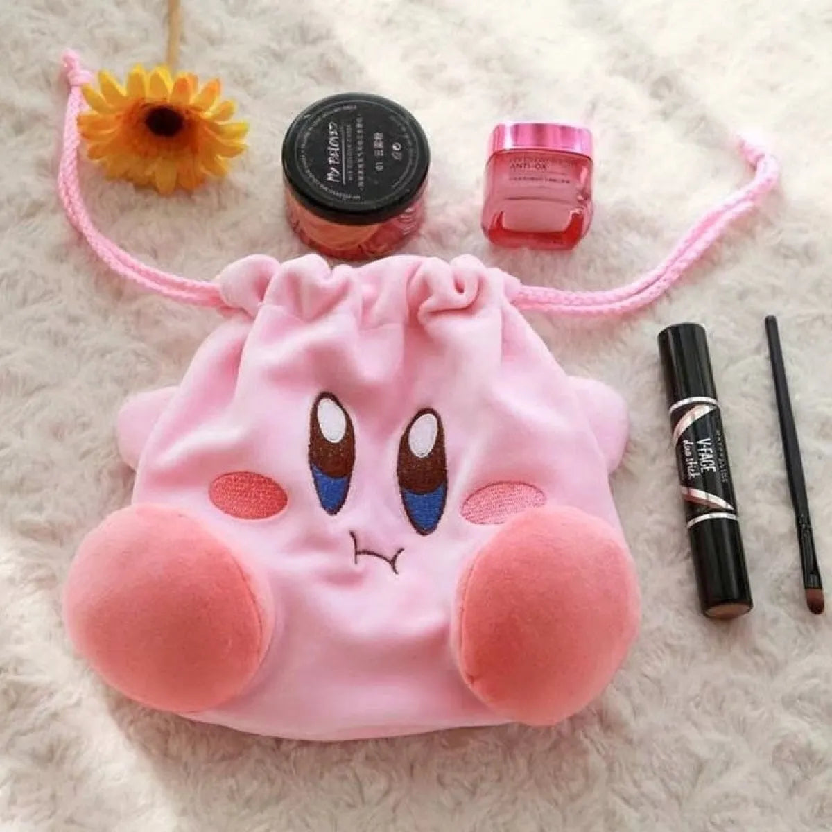 Kawaii Star Kirby Plush Cosmetic Bag - Anime - 5