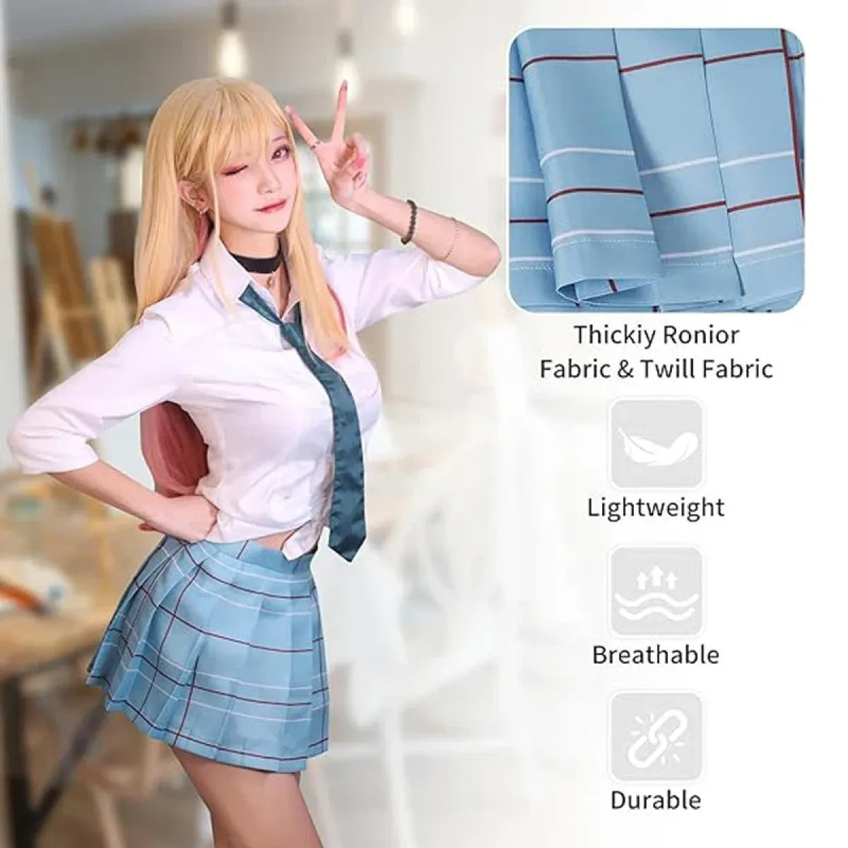 Kitagawa Marin School Uniform Cosplay – My Dress-Up Darling Set for Women - All Dresses - Sets - 4