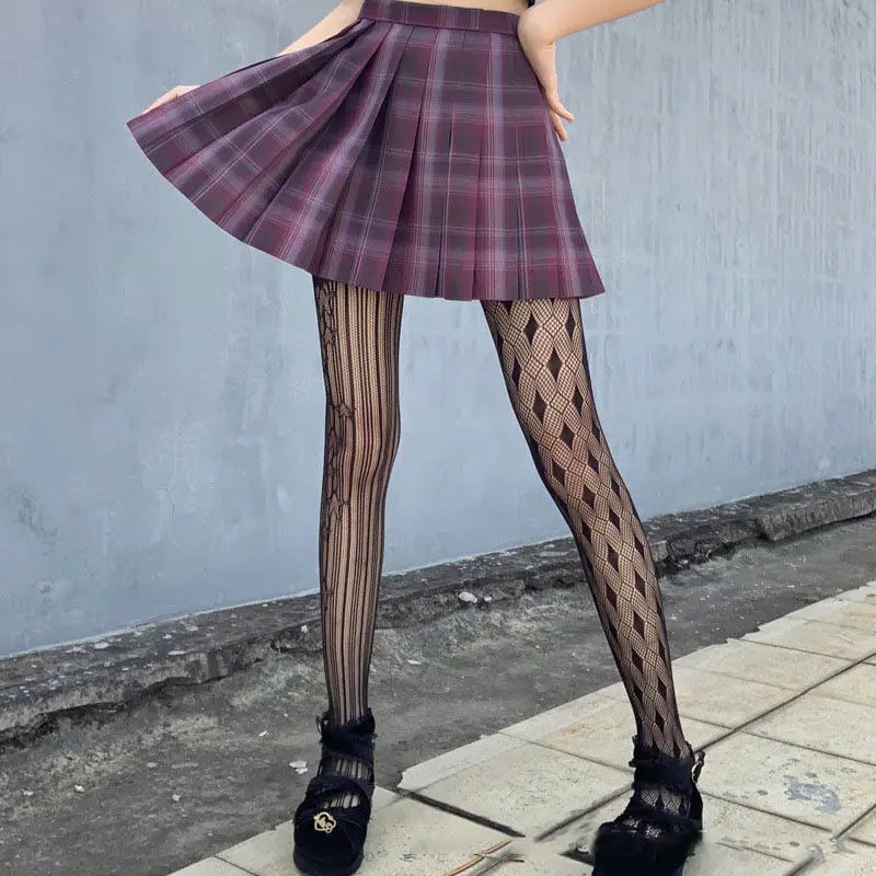 Cute Kitty Cat Fishnet Tights - Y2K Goth Lolita Cosplay Essentials - black 7 / One Size - Cosplay - Clothing