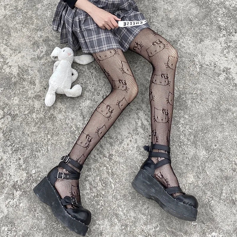 Cute Kitty Cat Fishnet Tights - Y2K Goth Lolita Cosplay Essentials - Cosplay - Clothing Accessories - 5 - 2024