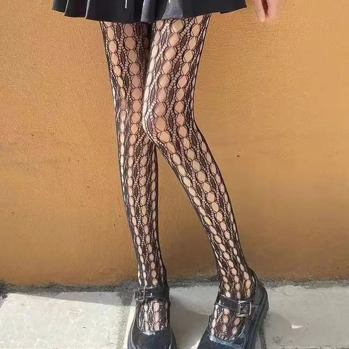 Cute Kitty Cat Fishnet Tights - Y2K Goth Lolita Cosplay Essentials - black 4 / One Size - Cosplay - Clothing