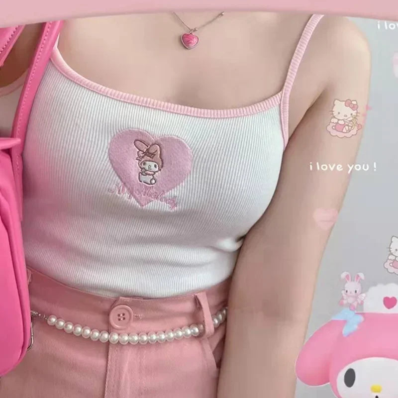 Kawaii Sanrio Tank Top - Hello Kitty Cinnamoroll Melody Purin Kuromi - Women’s Clothing & Accessories - Shirts & Tops