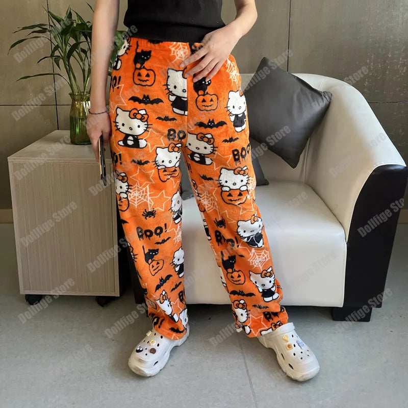 Cozy Kitty Flannel Pajamas - Cute Autumn Home Wear - Orange / XXL 65-75kg - All Products - Pajamas - 6 - 2024