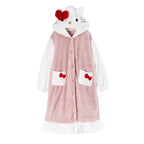 Hello Kitty Kawaii Bow Furry Pajamas - Sweet Long Anime Plush Loungewear - Pajamas - 8