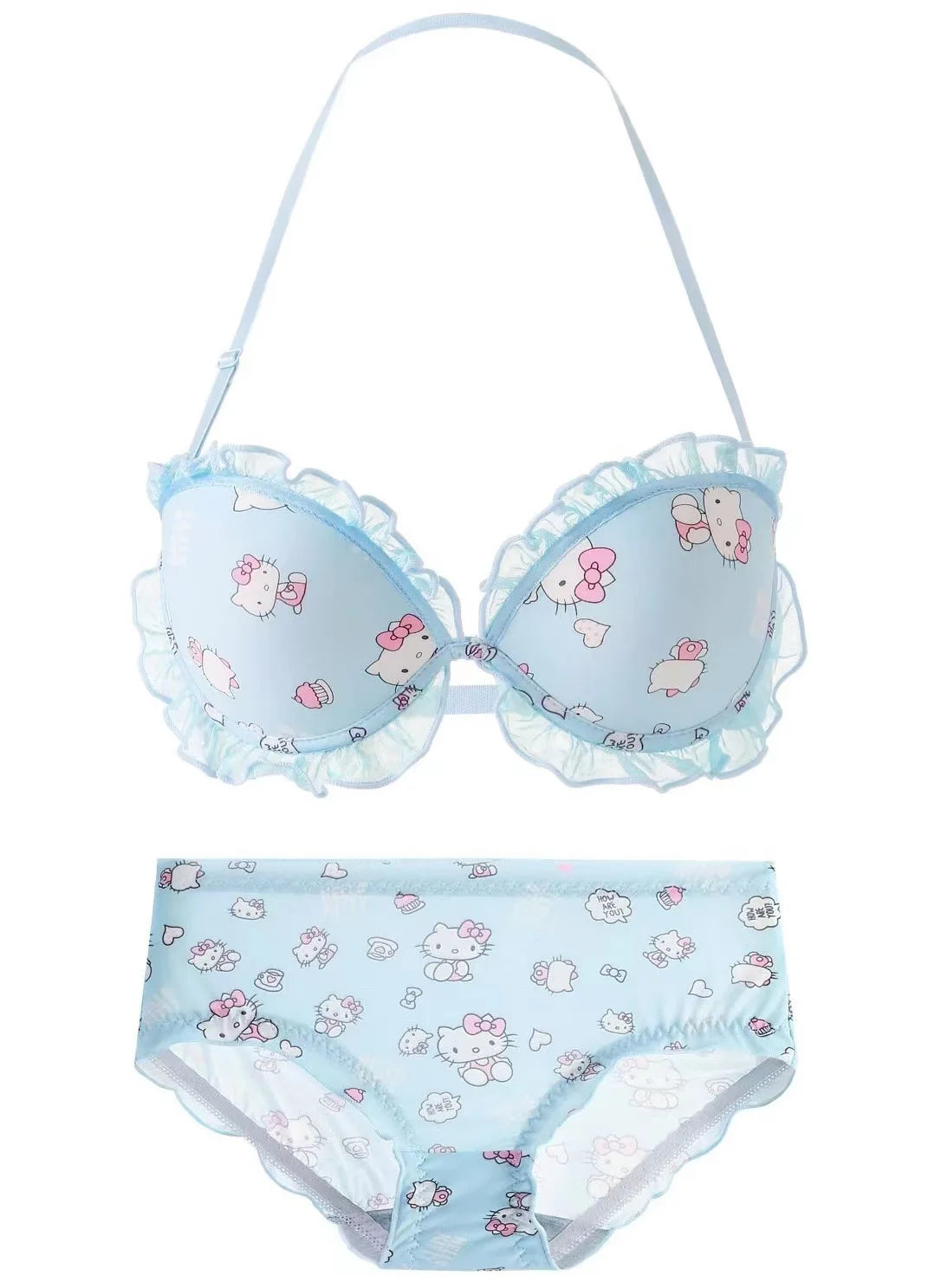 Hello Kitty Lace Bowknot Lingerie Set - Blue / S - Women’s Clothing & Accessories - Lingerie - 10 - 2024