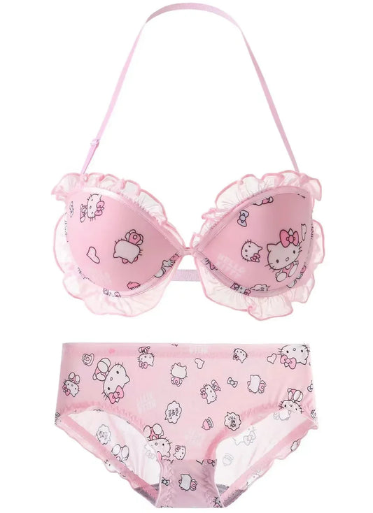 Hello Kitty Lace Bowknot Lingerie Set - Pink / S - Women’s Clothing & Accessories - Lingerie - 7 - 2024