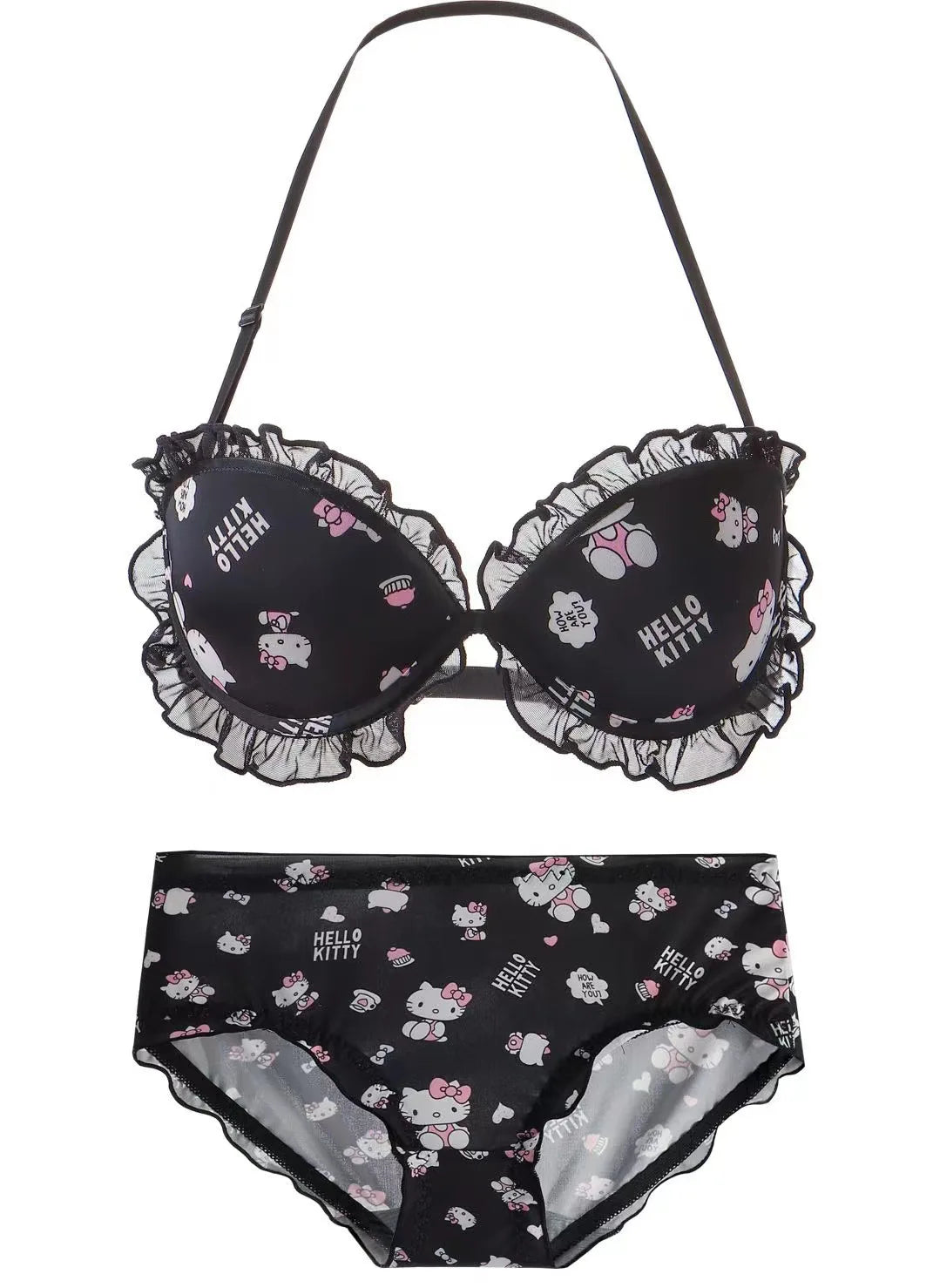 Hello Kitty Lace Bowknot Lingerie Set - Black / S - Women’s Clothing & Accessories - Lingerie - 8 - 2024