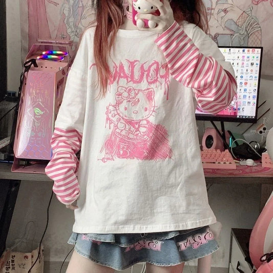 Sanrio Hello Kitty Long Sleeve T-shirt - T-Shirts - Shirts & Tops - 2 - 2024