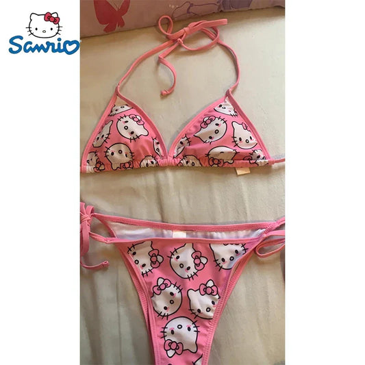 Hello Kitty Pink Bikini Swimsuit - Without chest pads / S - Swimsuits - Classic Bikinis - 1 - 2024