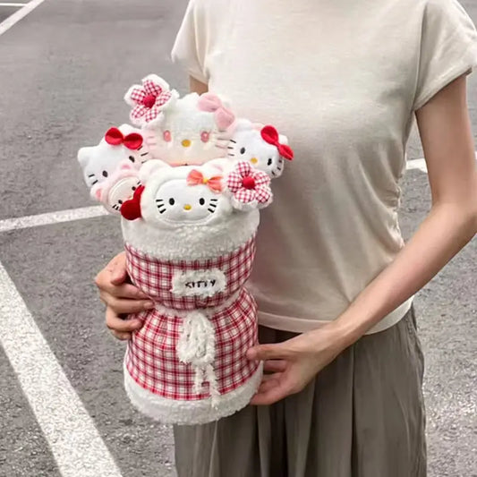 Kawaii Hello Kitty Plush Bouquet – Birthday & Valentine Gift - White - Plushies - Stuffed Animals - 2025 - 5