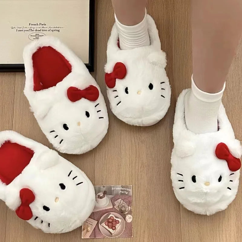 Hello Kitty Plush Slippers - Cozy Winter Gifts - Accessories - Shoes - 3 - 2024