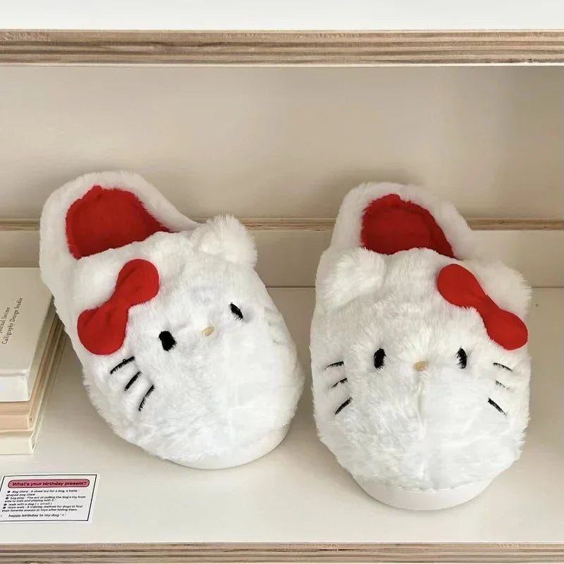 Hello Kitty Plush Slippers - Cozy Winter Gifts - Accessories - Shoes - 5 - 2024