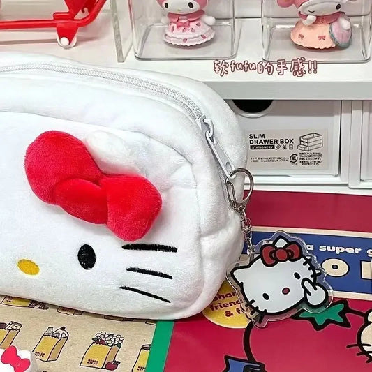 Hello Kitty Plush Storage Bag: Adorable Sanrio Makeup & Stationery Organizer - All Products - Luggage & Bags - 2 - 2024