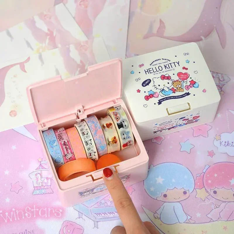 Sanrio Hello Kitty Press Box: Cute Cartoon Cinnamonroll Girl Lipstick and Cosmetics Storage - All Products - Apparel &