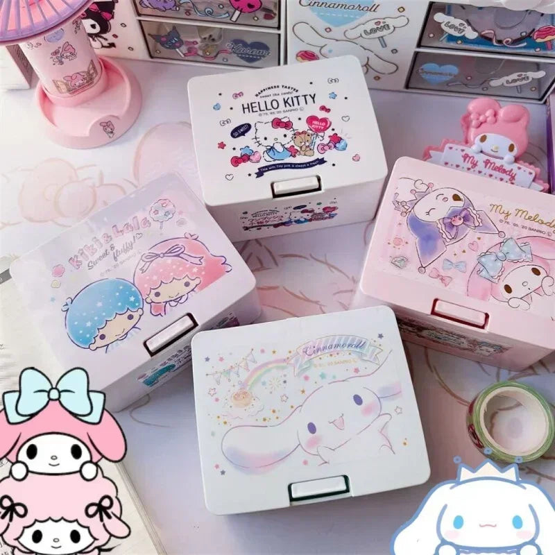 Sanrio Hello Kitty Press Box: Cute Cartoon Cinnamonroll Girl Lipstick and Cosmetics Storage - All Products - Apparel &