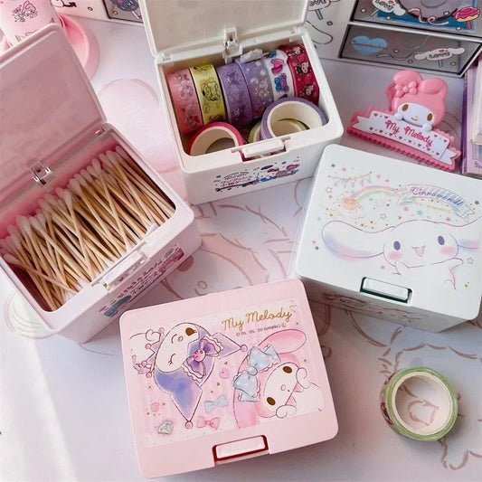 Sanrio Hello Kitty Press Box: Cute Cartoon Cinnamonroll Girl Lipstick and Cosmetics Storage - All Products - Apparel &