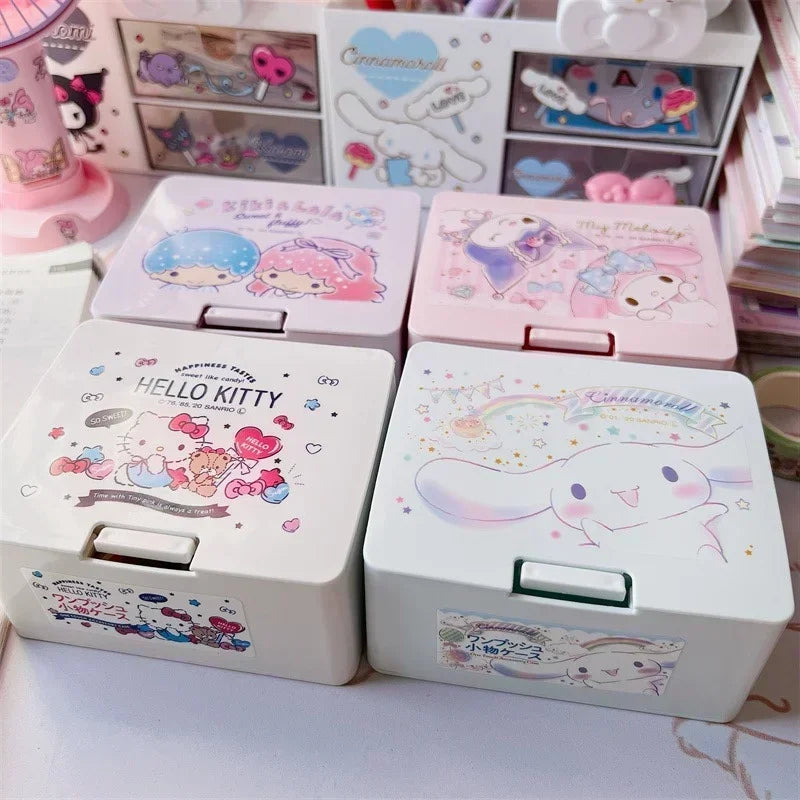 Sanrio Hello Kitty Press Box: Cute Cartoon Cinnamonroll Girl Lipstick and Cosmetics Storage - All Products - Apparel &