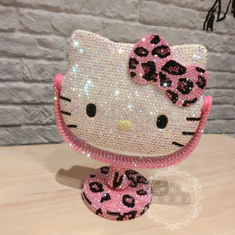 Hello Kitty Rhinestone Bling Makeup Mirror - white KT mirror A - All Products - Mirrors - 11 - 2024