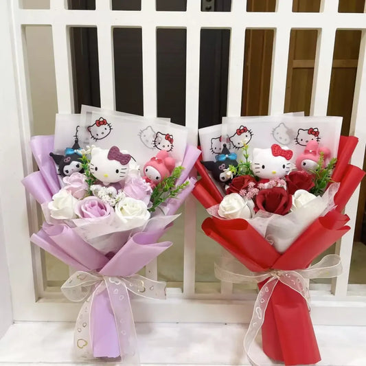 Hello Kitty Sanrio Character Bouquet – Kawaii Gift for Valentine’s Birthday - Christmas - Plushie - 2