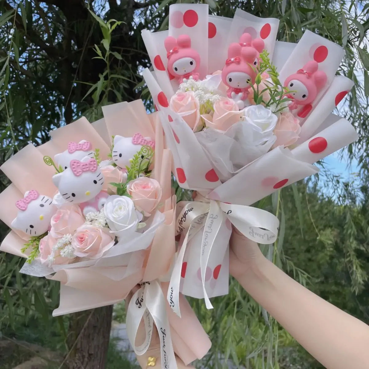 Hello Kitty Sanrio Character Bouquet – Kawaii Gift for Valentine’s Birthday - Christmas - Plushie - 3
