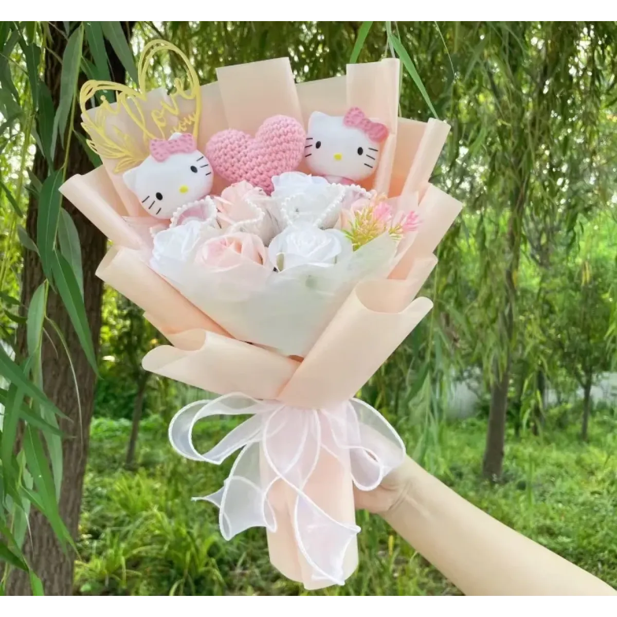 Hello Kitty Sanrio Character Bouquet – Kawaii Gift for Valentine’s Birthday - Christmas - Plushie - 15