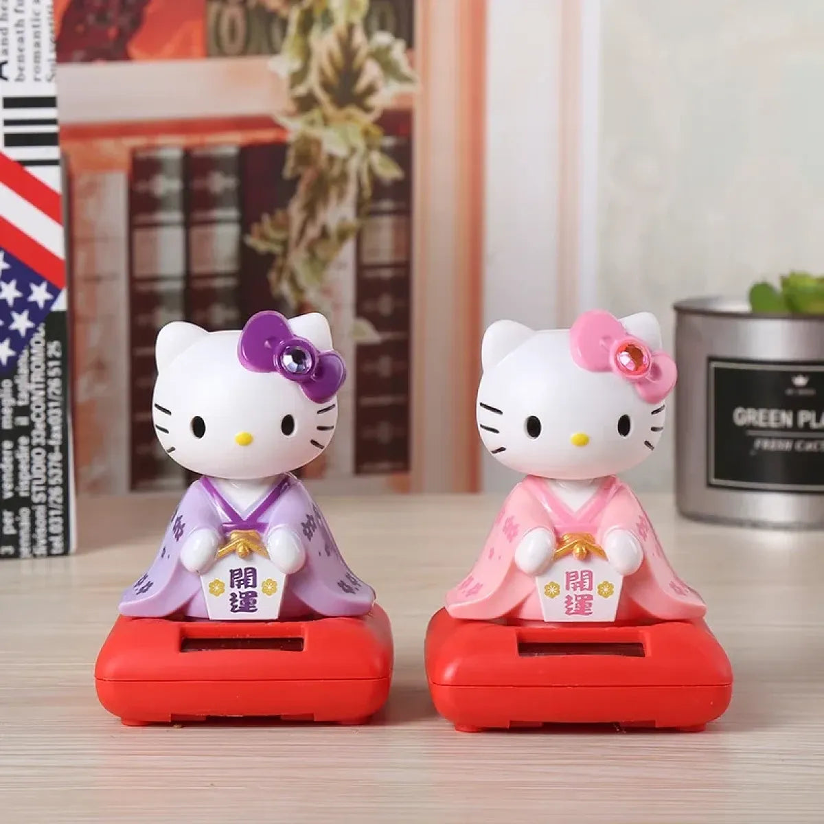 Hello Kitty Solar Bobblehead Dashboard Ornament - Harajuku Style - Figurine - 1