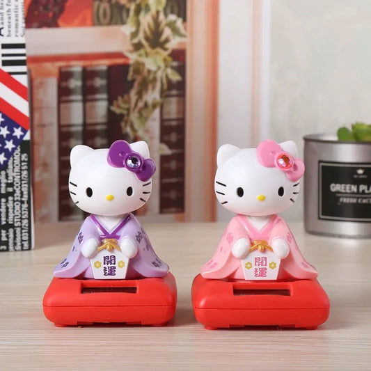 Hello Kitty Solar Bobblehead Dashboard Ornament - Harajuku Style - Figurine - 1