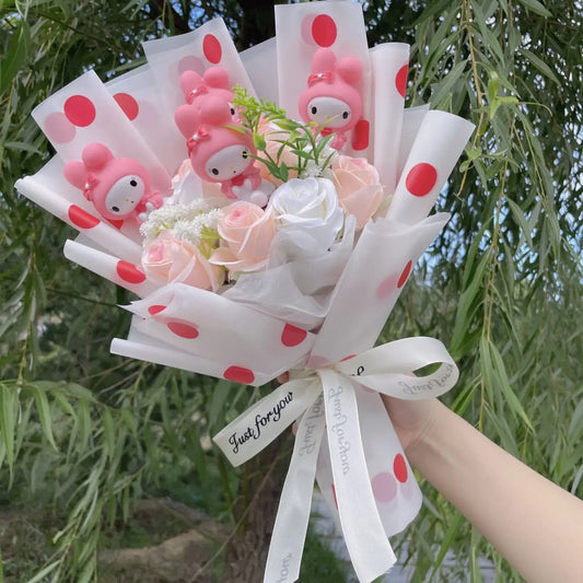 Hello Kitty Doll & Flower Bouquet – Valentine Gift for Girls - Polkadot - All Products - Stuffed Animals - 2025 - 2