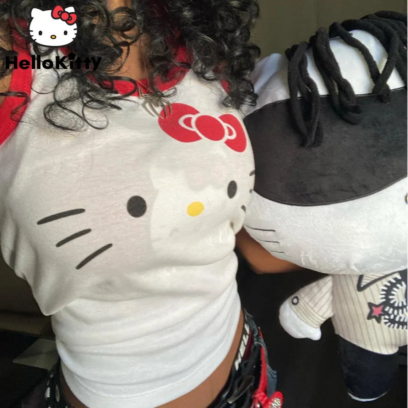 Hello Kitty Y2K Tank Top - White Anime Cartoon Baby Tee - T-Shirts - Shirts & Tops - 1 - 2024