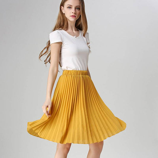 Knife-Pleated Chiffon Skirt - Bottoms - Skirts - 1 - 2024