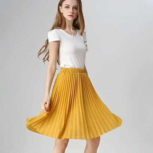 Knife-Pleated Chiffon Skirt - Bottoms - 1