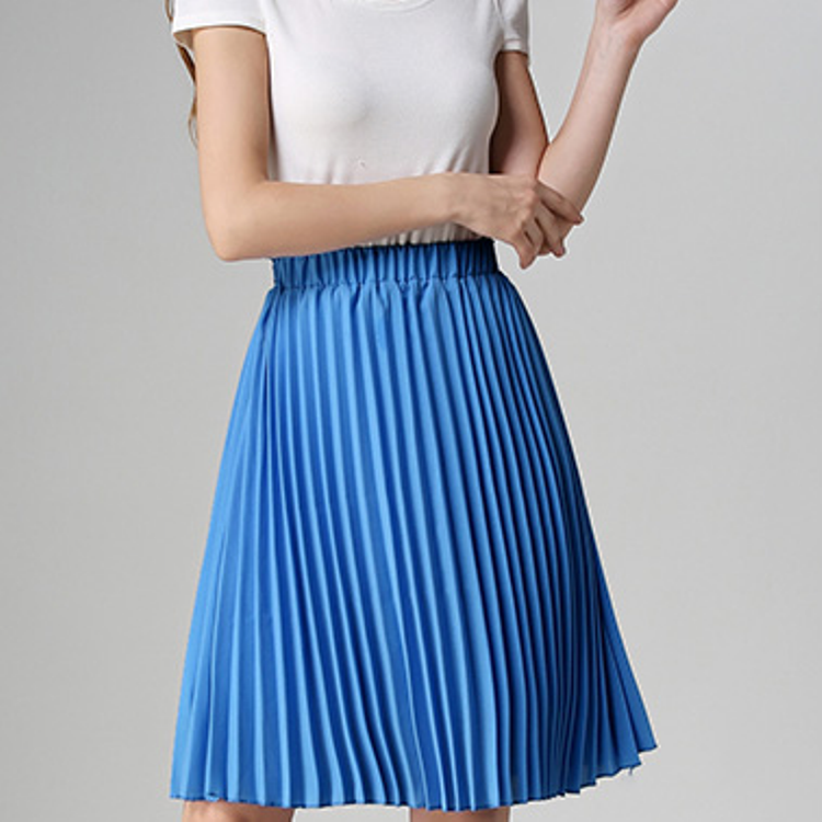 Knife-Pleated Chiffon Skirt - Blue / One Size - Bottoms - Skirts - 13 - 2024