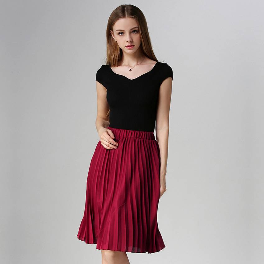 Knife-Pleated Chiffon Skirt - Bottoms - Skirts - 4 - 2024