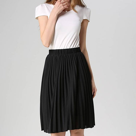 Knife-Pleated Chiffon Skirt - Black / One Size - Bottoms - Skirts - 6 - 2024