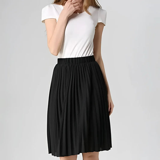 Knife-Pleated Chiffon Skirt - Bottoms - 6